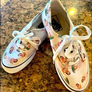 Vans Authentic Digi Hula Girl Print Classic Lace Up Low Tops - Women’s s…
